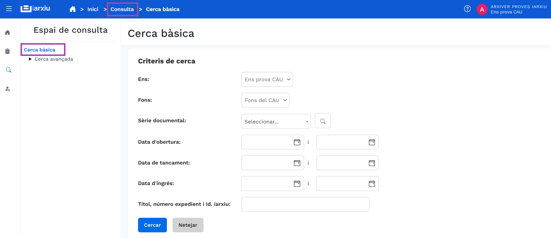 Espacio de consulta