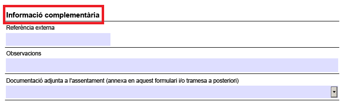 Informació complementària