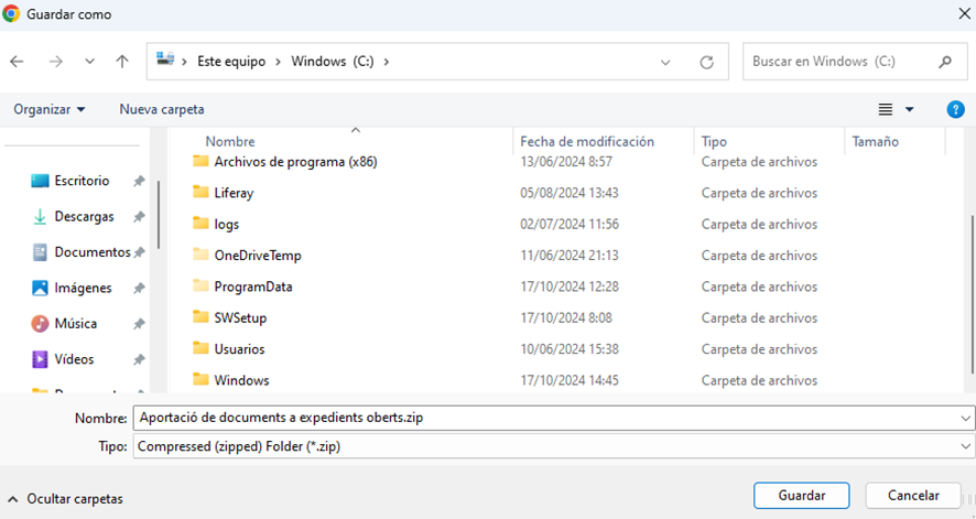 Imagen de dónde guardar los documentos